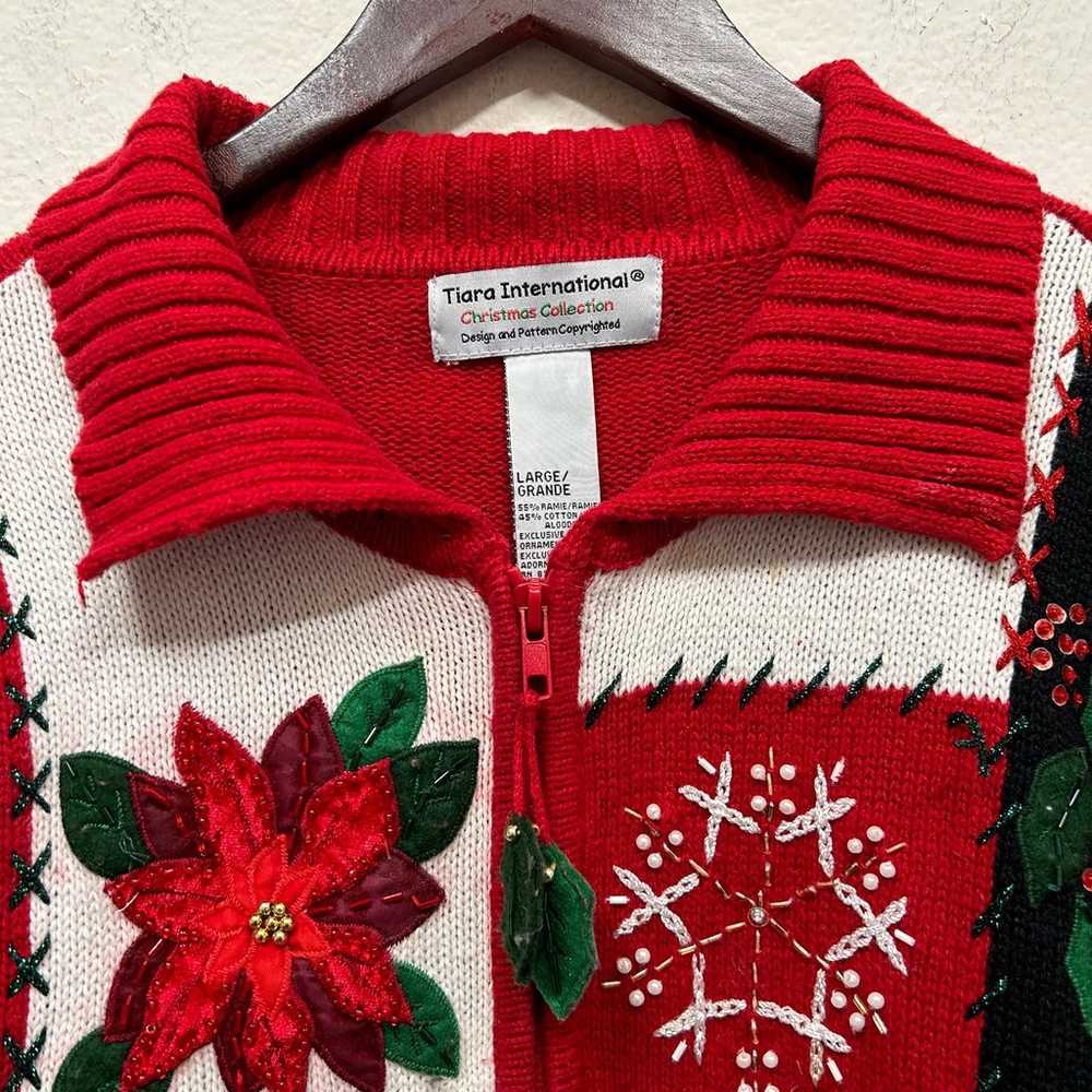 Tiara International Christmas Embroidered Beaded … - image 3