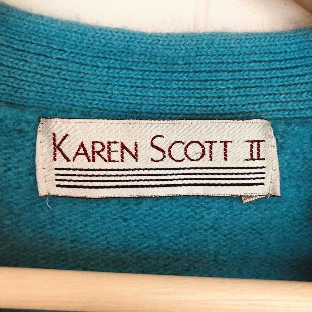 Vintage Karen Scott II Wool Angora Aqua Blue Larg… - image 3