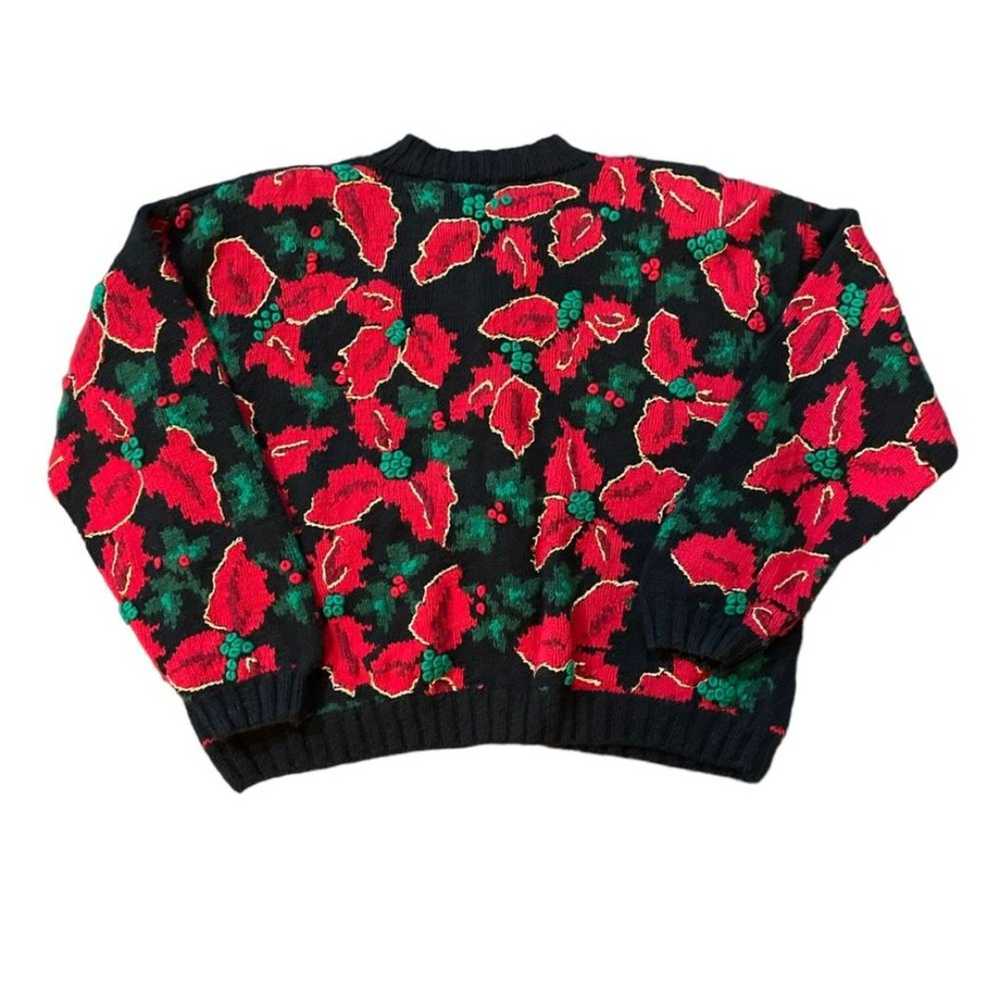 Picone Sport Christmas Sweater Poinsettia Knit Wo… - image 5