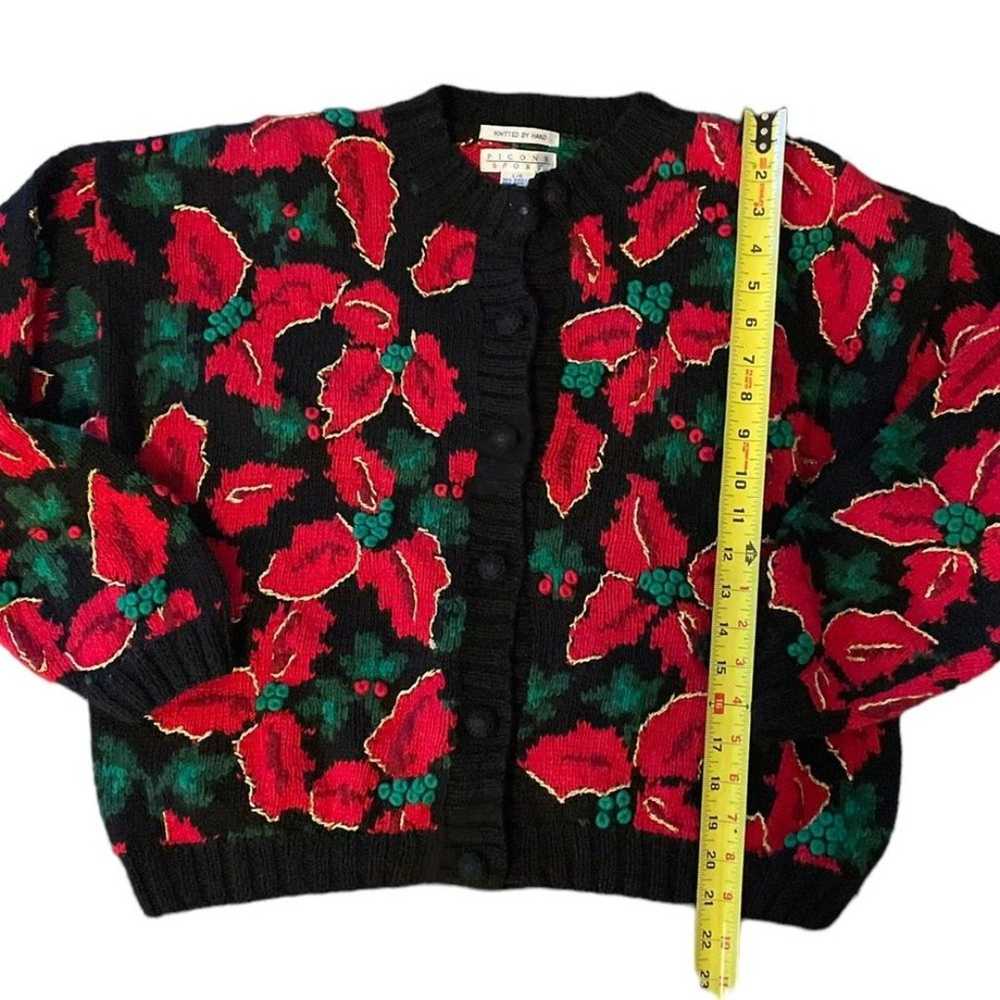 Picone Sport Christmas Sweater Poinsettia Knit Wo… - image 6