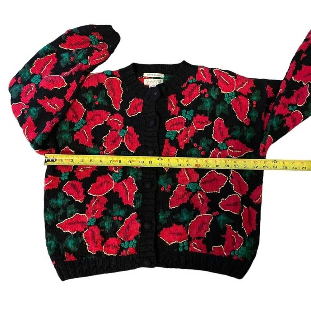 Picone Sport Christmas Sweater Poinsettia Knit Wo… - image 7
