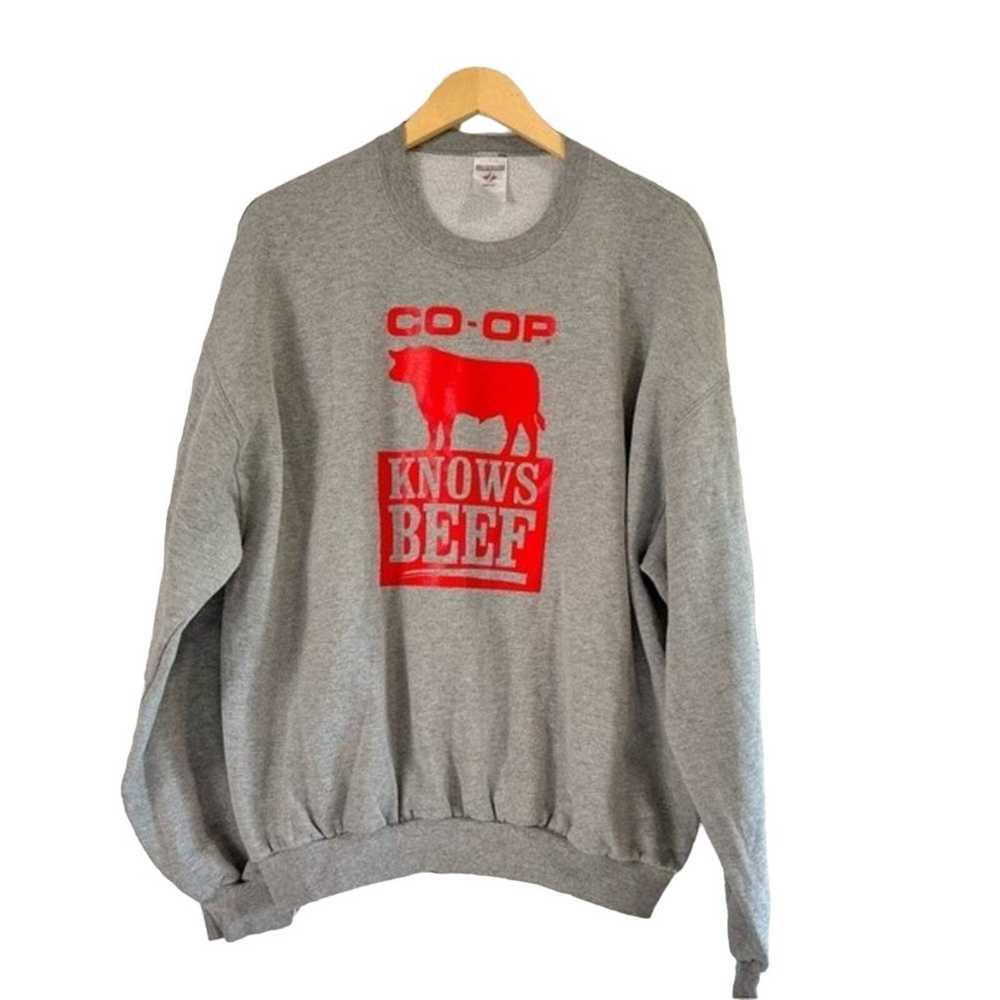 Co-Op XL Grey Crewneck Farmers Market Sweater Gra… - image 1
