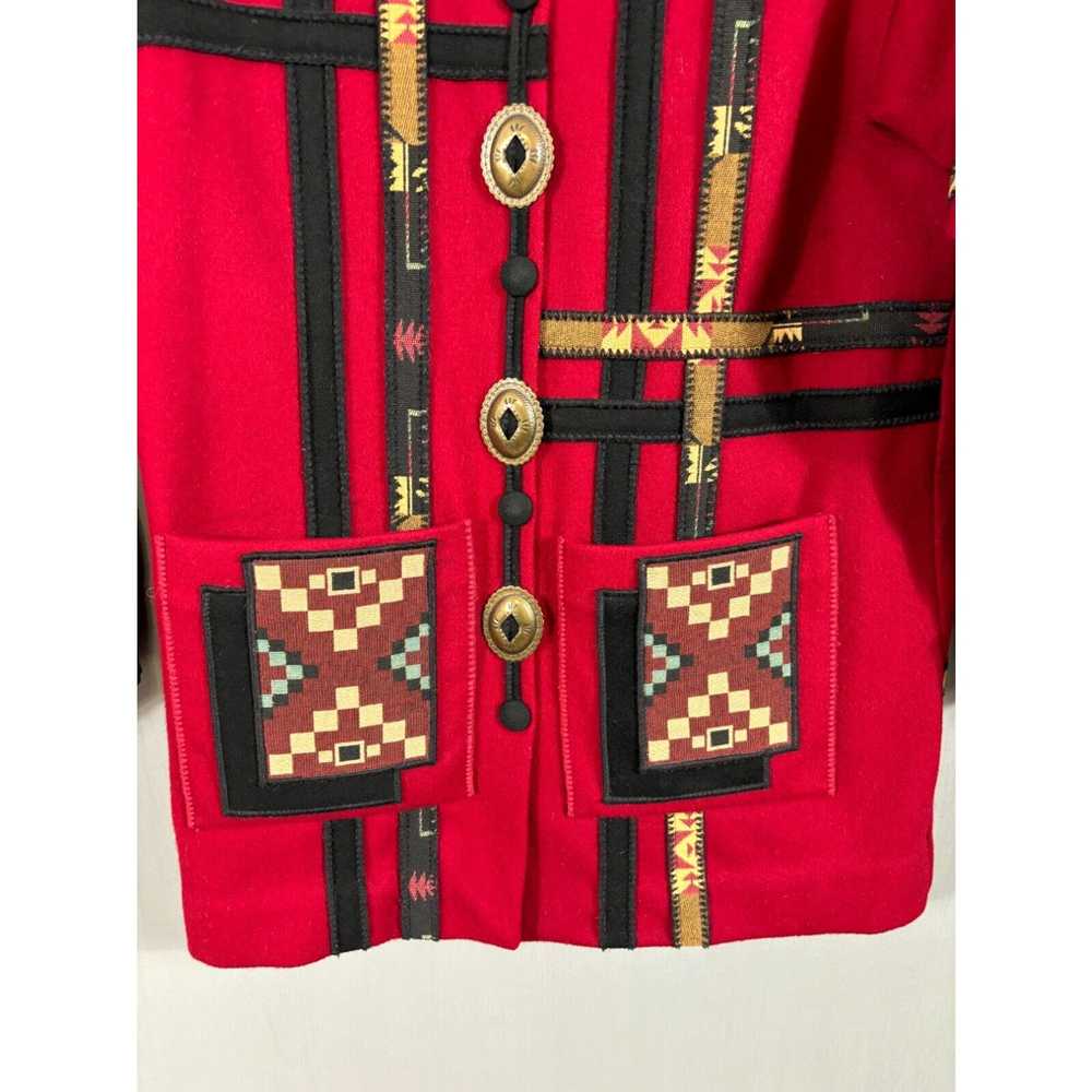 Vintage Coloratura Women’s Red Southwest Wool Coa… - image 3