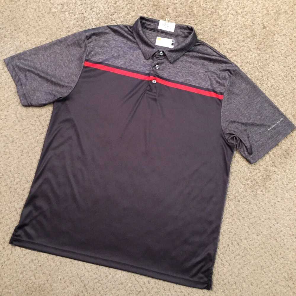 Vintage Nicklaus Polo Shirt Mens XL Gray Red Stri… - image 2