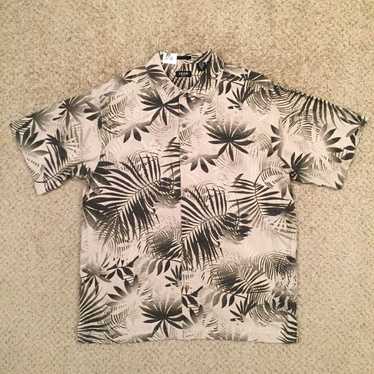Izod Izod Golf Button Up Shirt Mens XL Gray Flora… - image 1