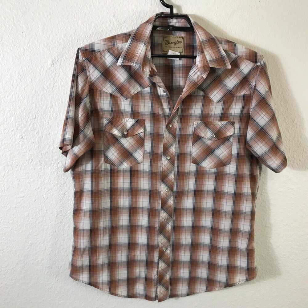 Wrangler Wrangler Shirt Mens Large Brown Pearl Sn… - image 1
