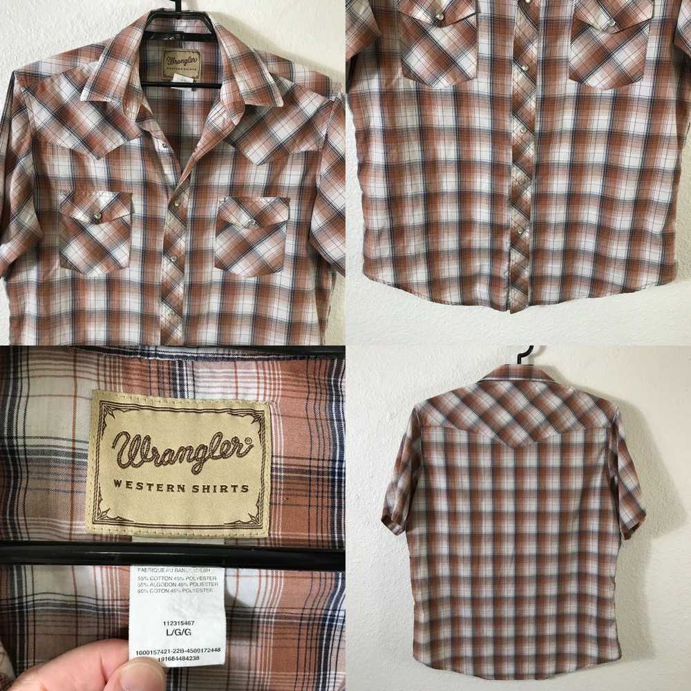 Wrangler Wrangler Shirt Mens Large Brown Pearl Sn… - image 4