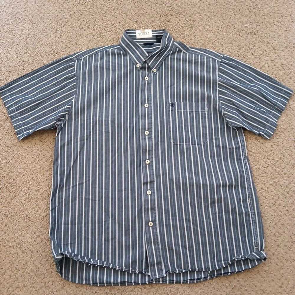 Izod Izod Shirt Mens Large Blue Striped Short Sle… - image 1