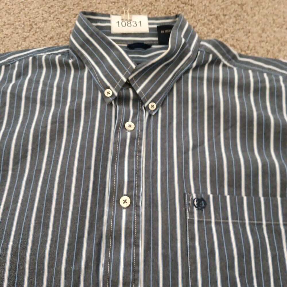 Izod Izod Shirt Mens Large Blue Striped Short Sle… - image 2