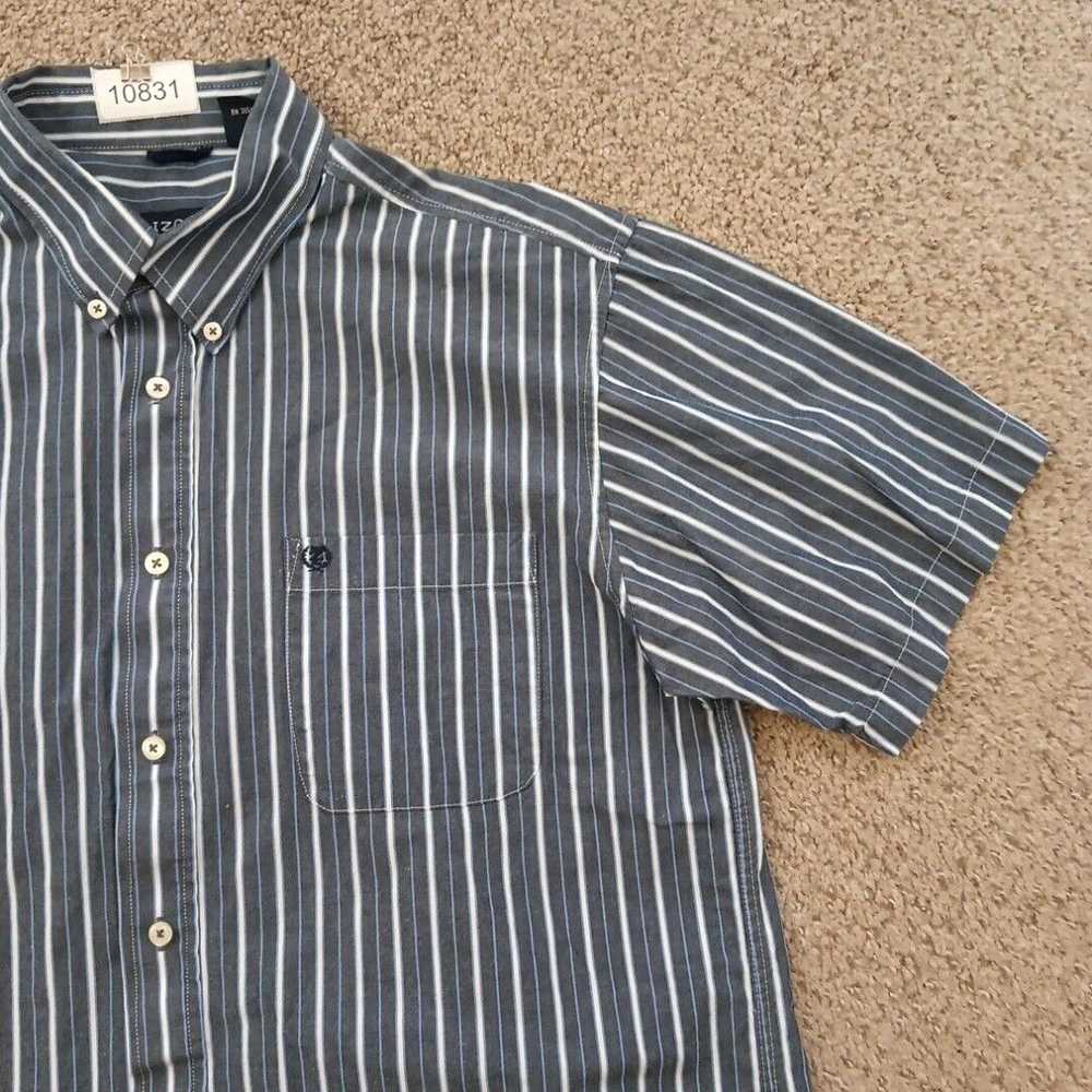 Izod Izod Shirt Mens Large Blue Striped Short Sle… - image 3
