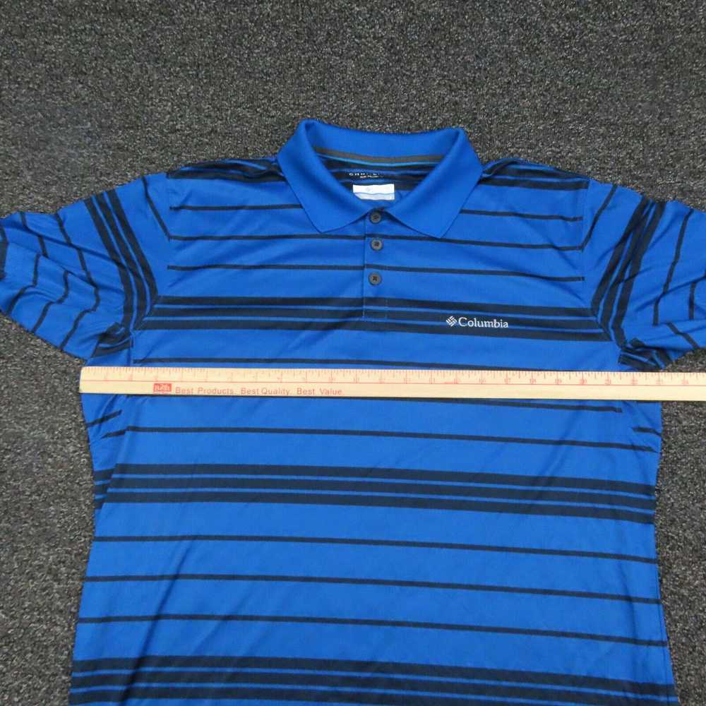 Vintage Columbia Polo Shirt Adult Large Blue Stri… - image 2
