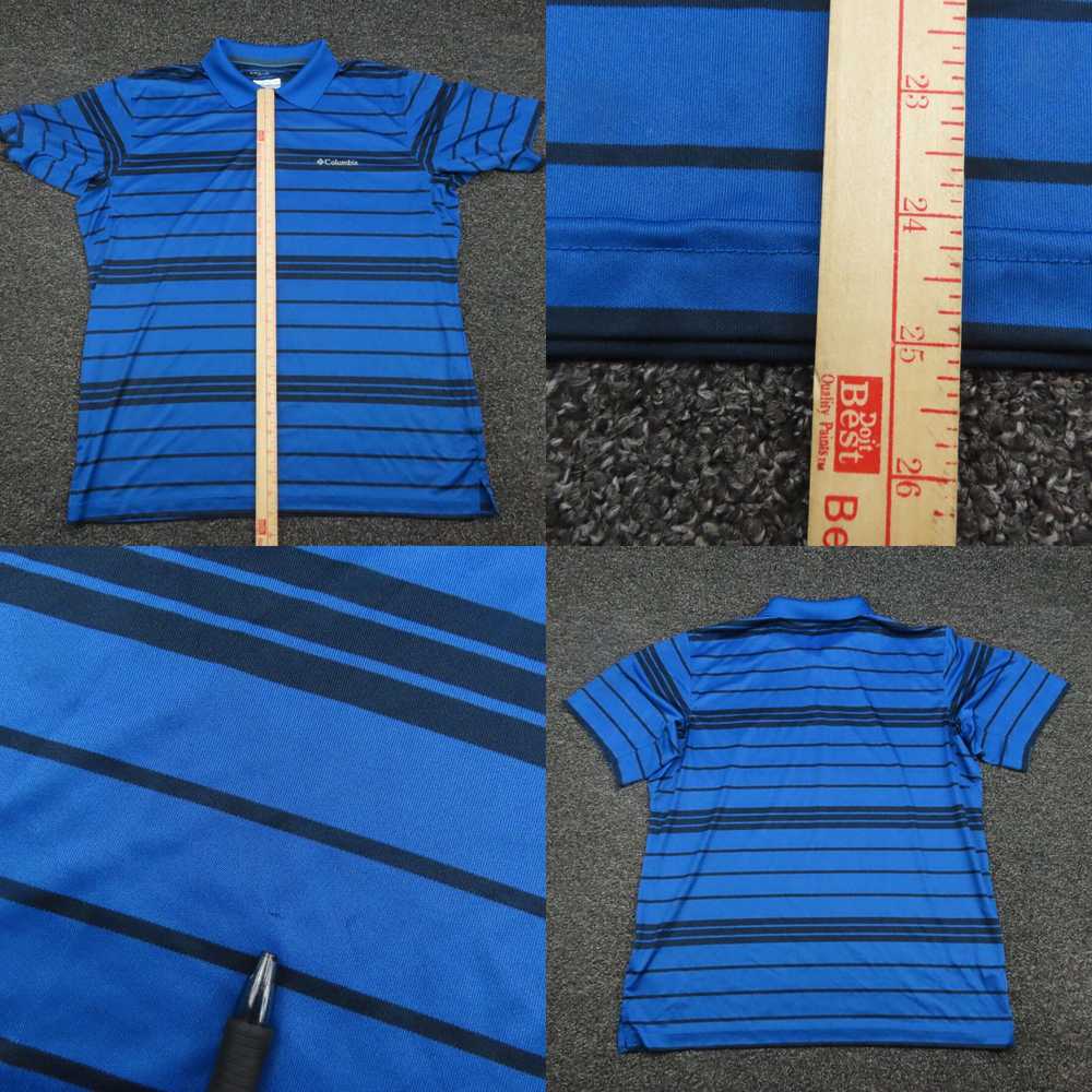Vintage Columbia Polo Shirt Adult Large Blue Stri… - image 4