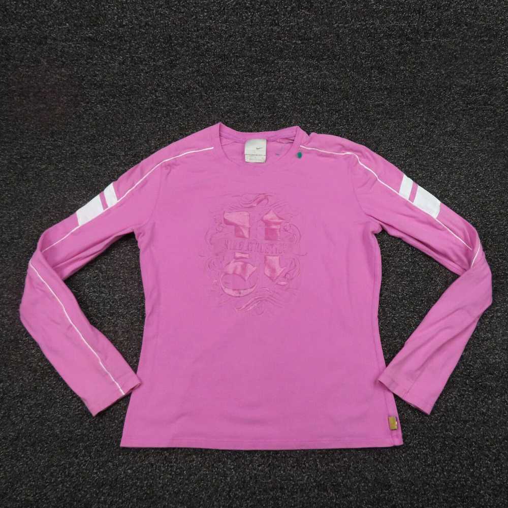 Nike Nike Shirt Girls Large Pink & White Center L… - image 1