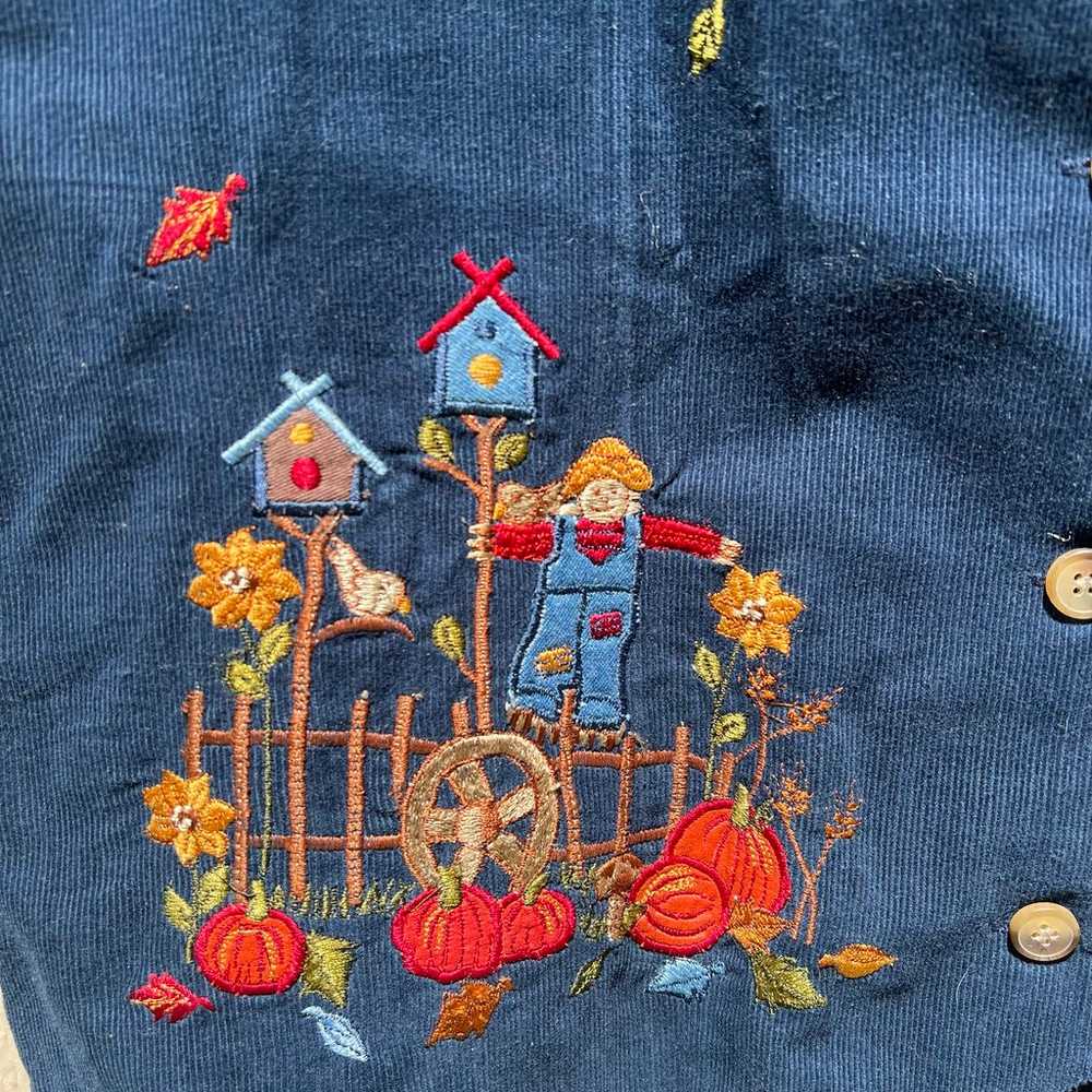 Vintage Casey & Max Ladies Corduroy Embroidered F… - image 3