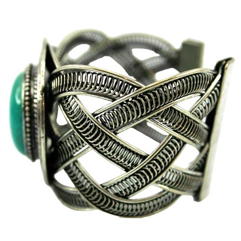 Other Faux Turquoise Weave Cuff Bracelet • Native… - image 3