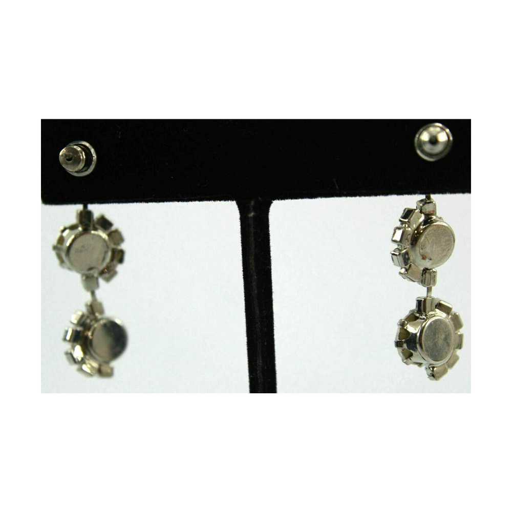 Other Round Rhinestone Dangle Earrings Accent Sto… - image 2