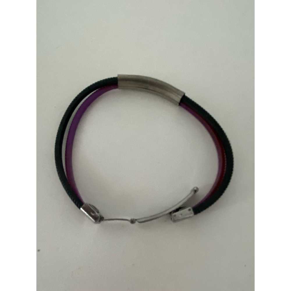 Generic Purple and black cord bracelet with stain… - image 3