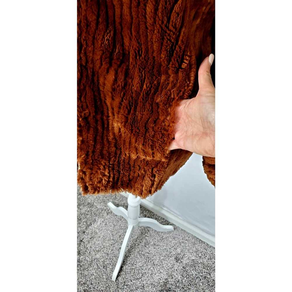 Vintage Brown Faux Fur Zipper Front Puff Sleeve J… - image 5