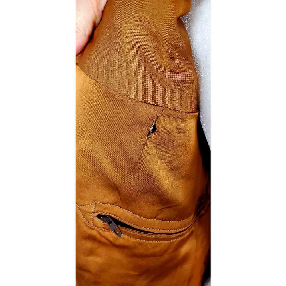 Vintage Brown Faux Fur Zipper Front Puff Sleeve J… - image 9