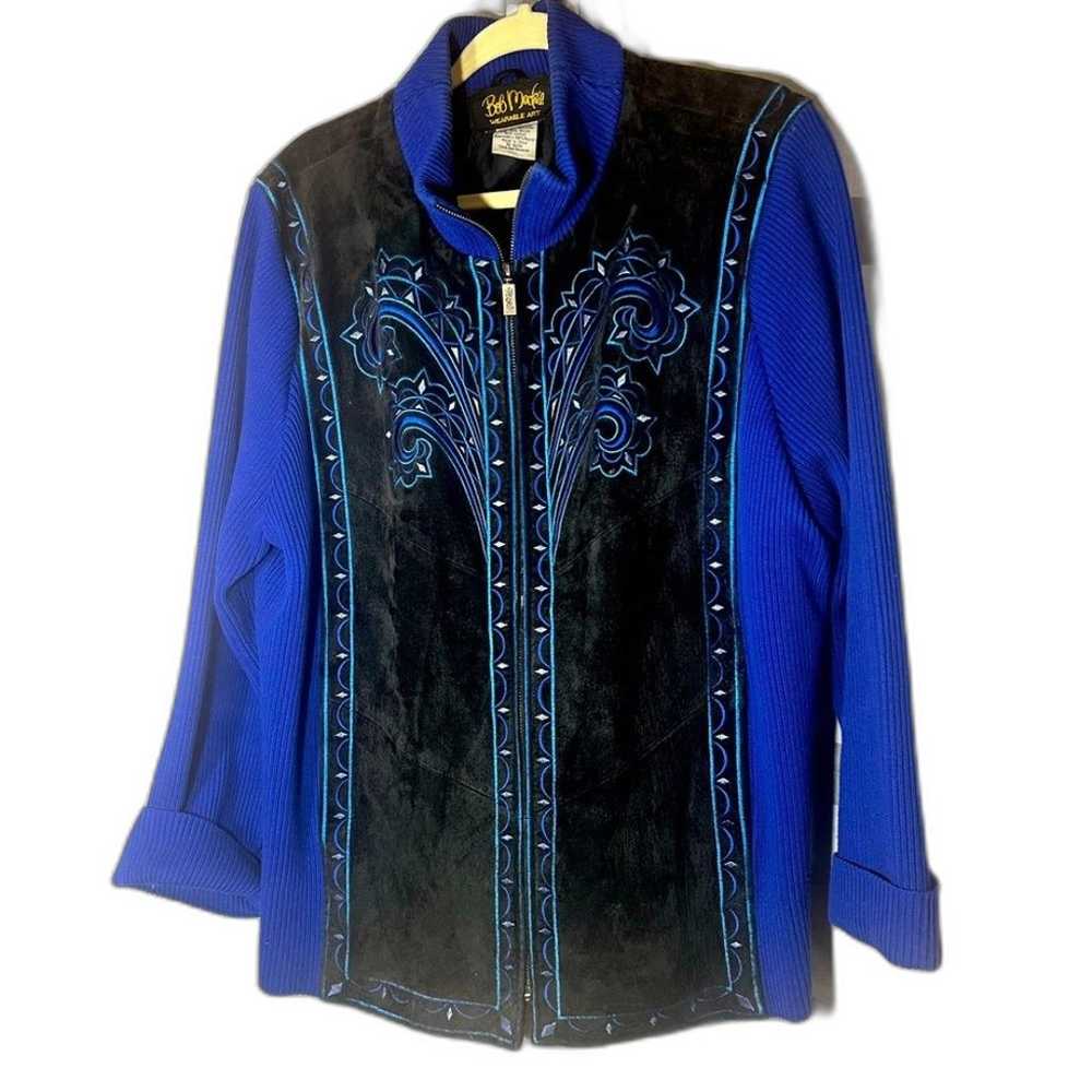 Bob Mackie vintage 1990’s jacket leather with kni… - image 1