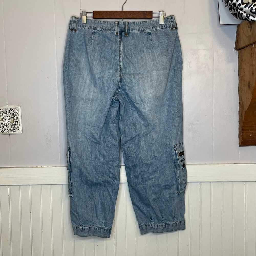 Vintage 90s Jeanology cargo crop jeans Newport Ne… - image 2