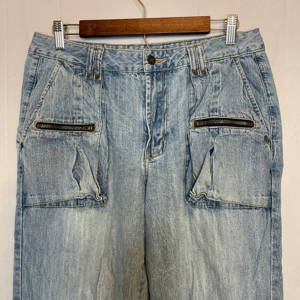 Vintage 90s Jeanology cargo crop jeans Newport Ne… - image 3