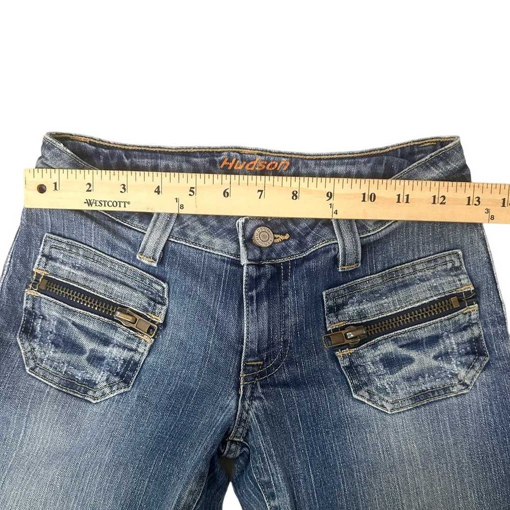 VTG Hudson Jeans Low Rise Medium Wash Flare Denim… - image 7