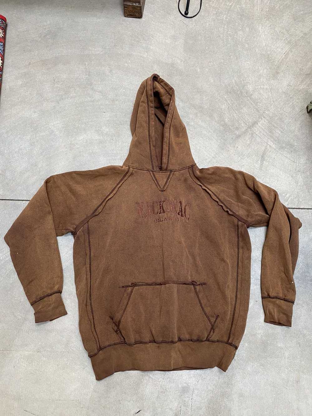 Streetwear Brown Hoodie Sweatshirt Size XL 100% C… - image 1