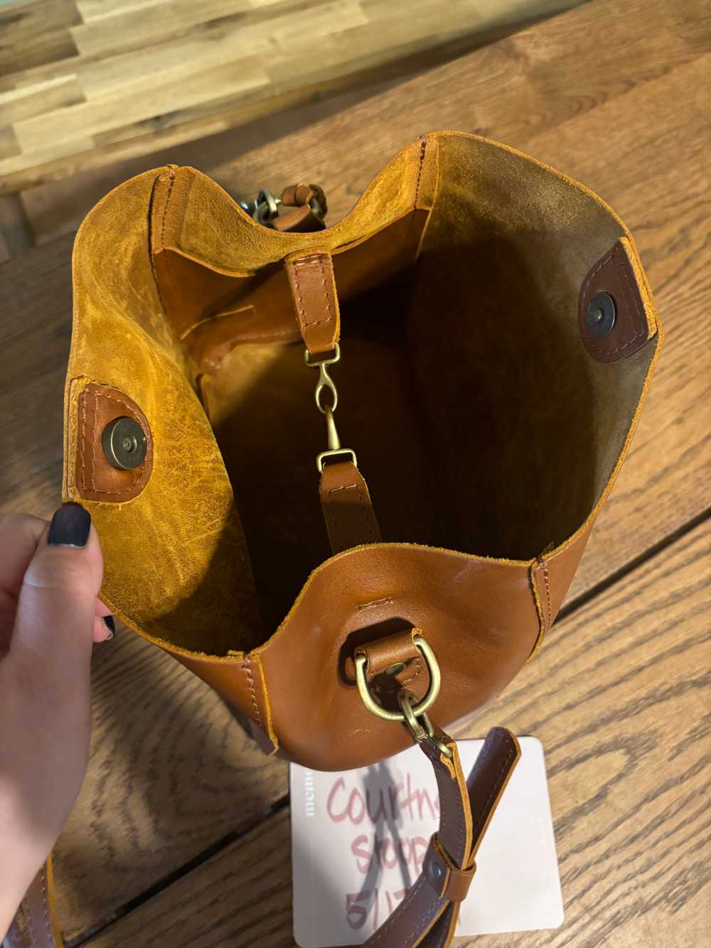 Portland Leather Butterfly Bucket Bag - image 2
