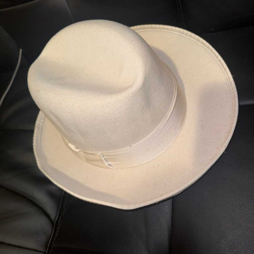 Vintage Bailey fedora hat men’s sz small white an… - image 4