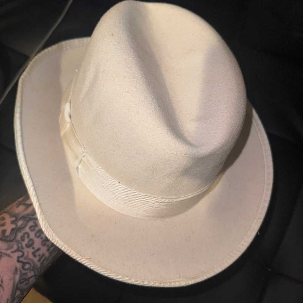 Vintage Bailey fedora hat men’s sz small white an… - image 6