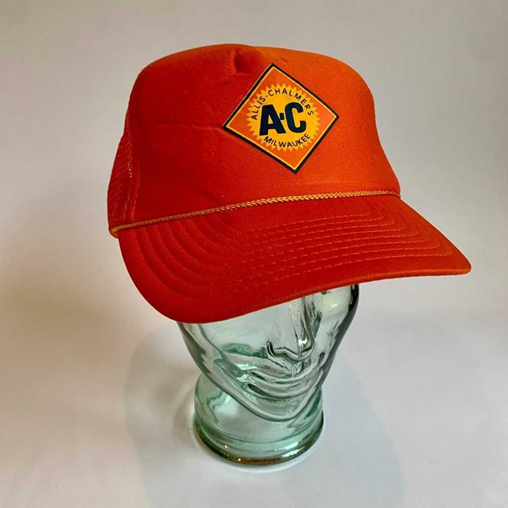 Nissin Allis Chalmers Vintage Orange Trucker Hat … - image 1
