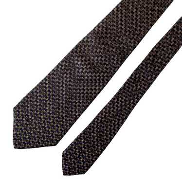 Vintage Givenchy Silk Tie Geometric Polka Dot Navy