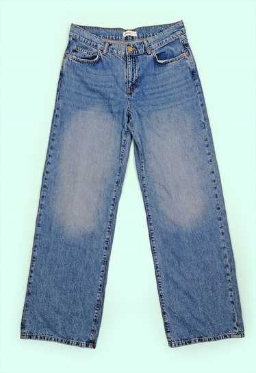 GINA TRICOT Low Wide Deadstock Jeans Stonewash