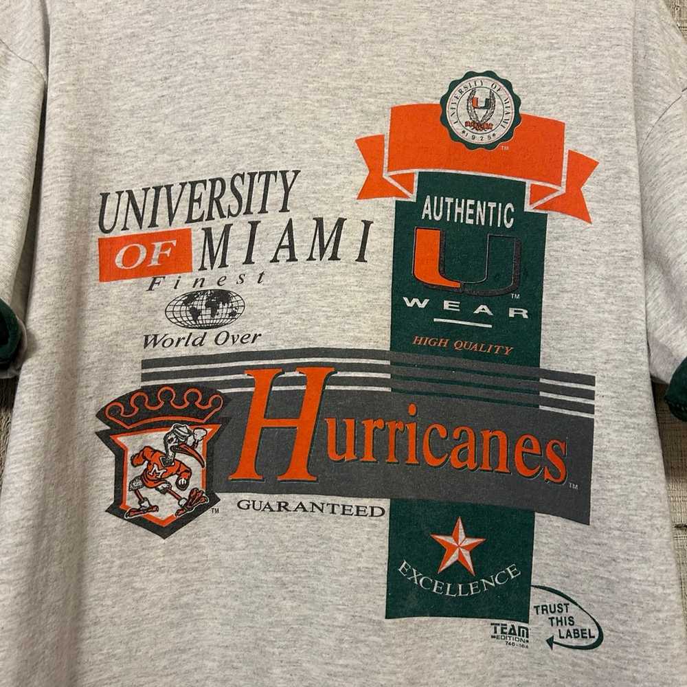 Vintage 90s University Of Miami Hurricanes Sports… - image 2