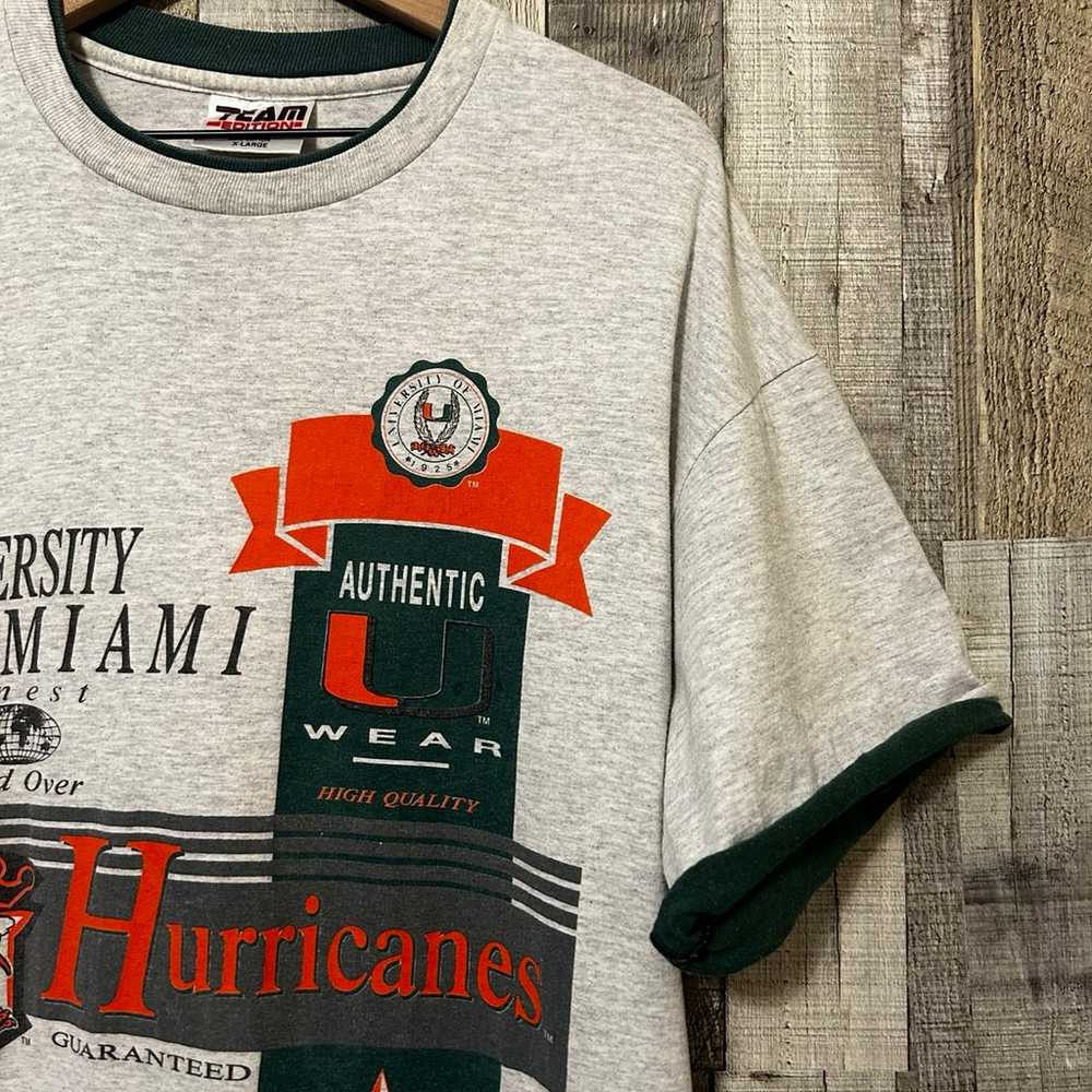 Vintage 90s University Of Miami Hurricanes Sports… - image 3