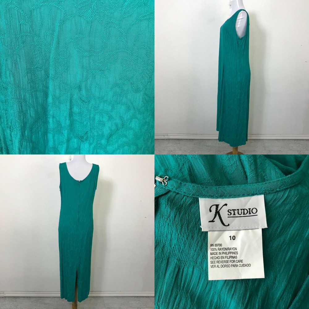 Vintage Vintage K Studio Mid Dress Size 10 Green … - image 4