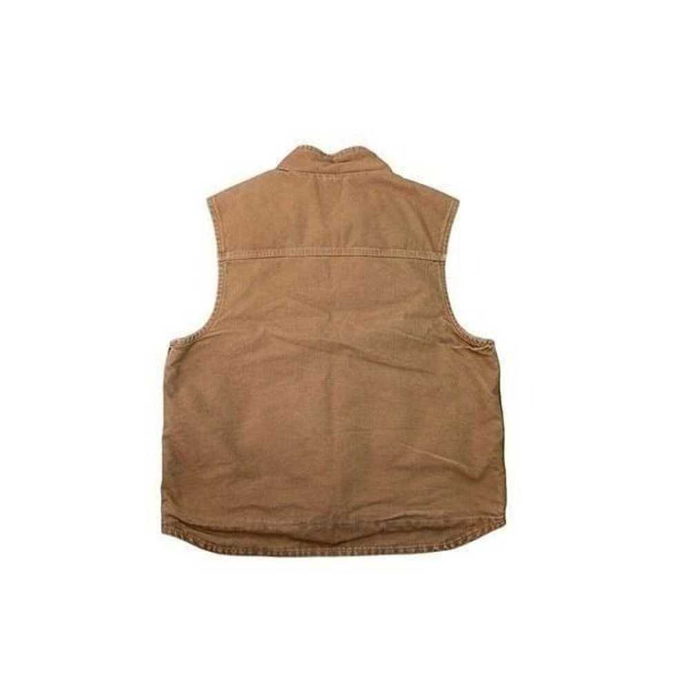 Vintage Carhartt Sherpa Lined Vest Brown Size Lar… - image 2