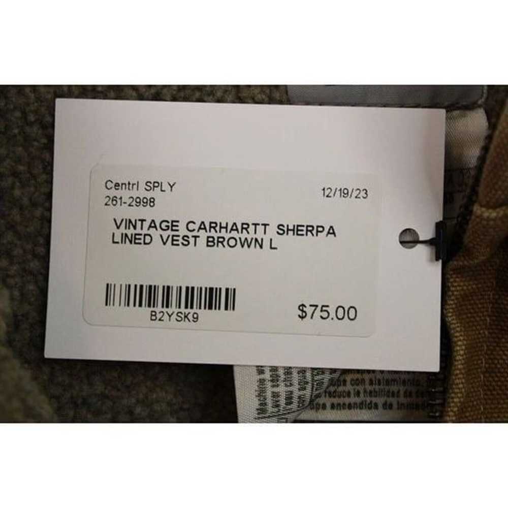 Vintage Carhartt Sherpa Lined Vest Brown Size Lar… - image 6