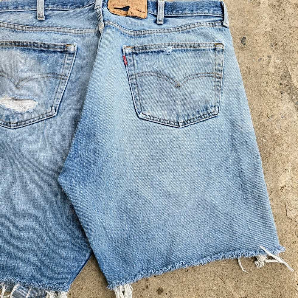 Vintage Levi's 501 Cut Off Shorts Size 40 Distres… - image 6