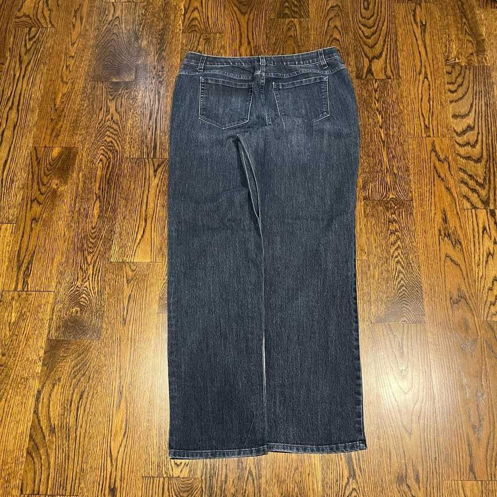 vintage 2000s baggy wide leg darkwash jeans - image 3