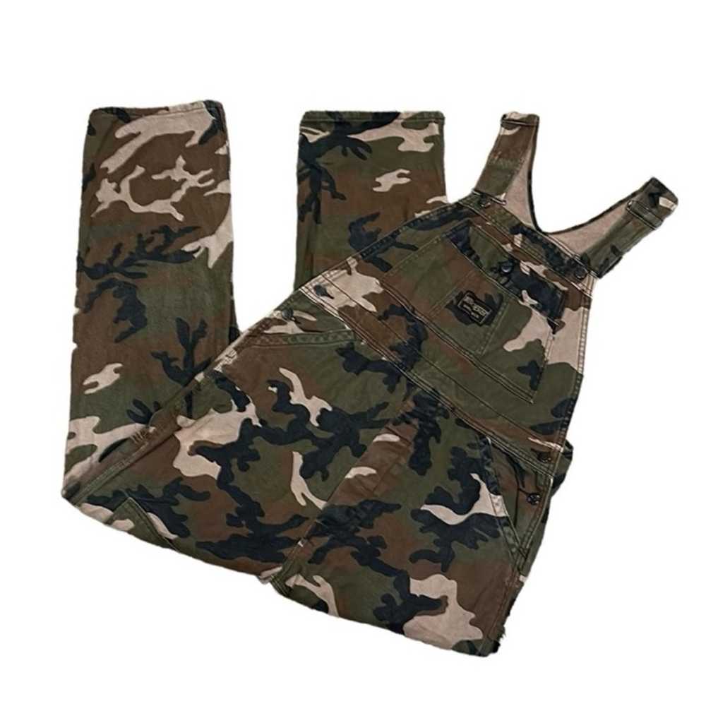 Vintage Winchester Camouflage Denim Overall Bibs … - image 1