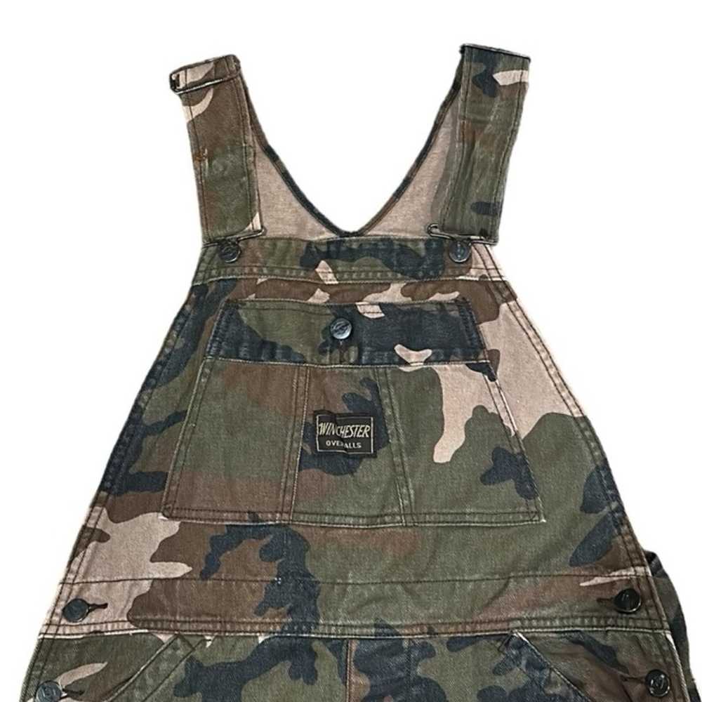 Vintage Winchester Camouflage Denim Overall Bibs … - image 5