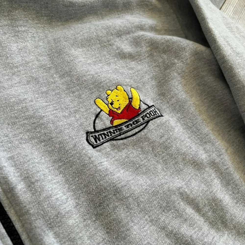 Vintage Y2K Grey Disney Winnie the Pooh Zip Up Ho… - image 2