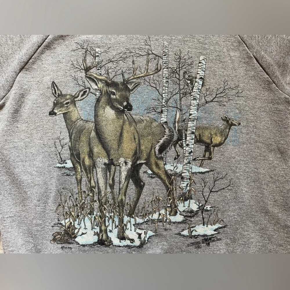 Vintage 90s Crewneck Sweatshirt Nature Print LARG… - image 3