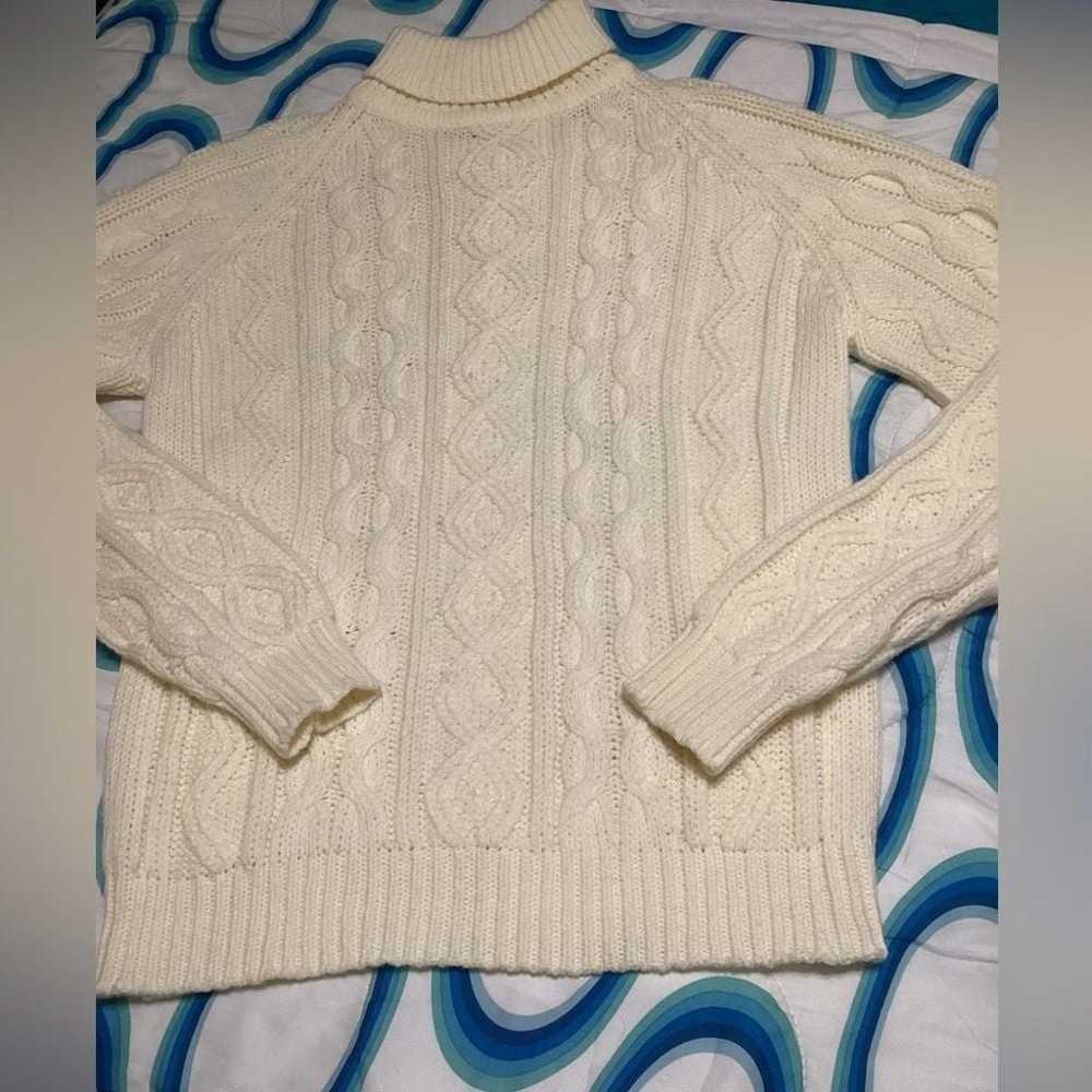EUC VTG Cream Cable Knit Turtleneck Sweater - #37… - image 6