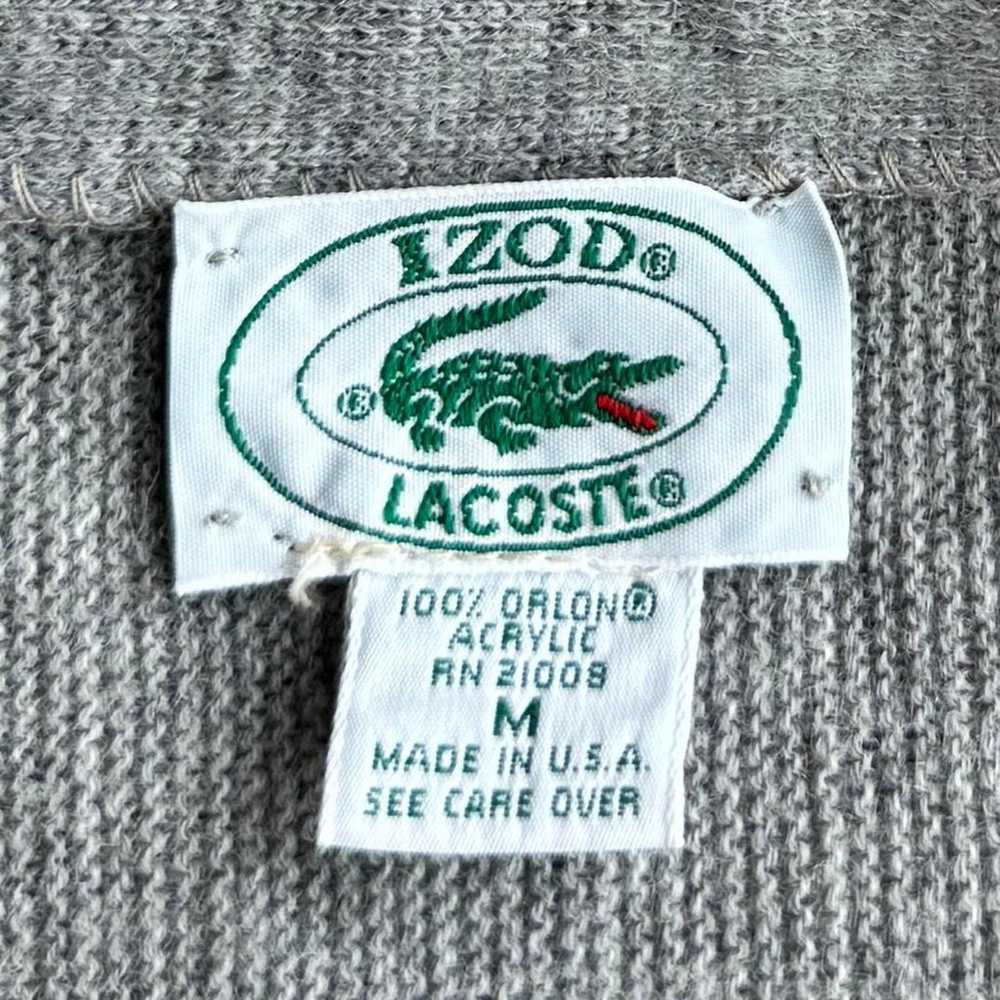 Vintage Y2K Lacoste Grey Cardigan Sweater Made In… - image 3