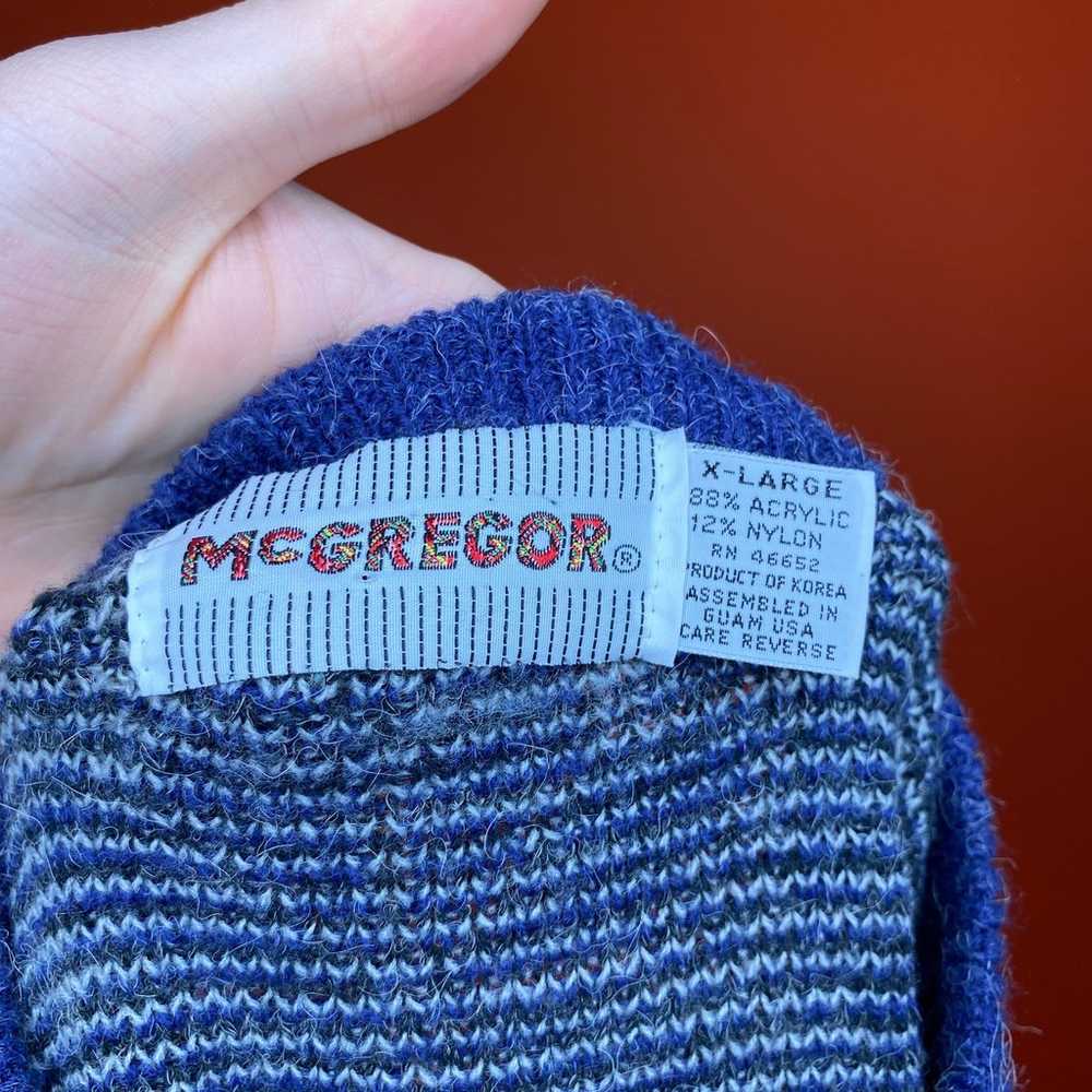 Vintage Blue Mcgregor Sweater Grandpa Coogi Style… - image 3