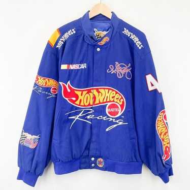 Vintage Jeff Hamilton Hot Wheels Racing Jacket Bl… - image 1