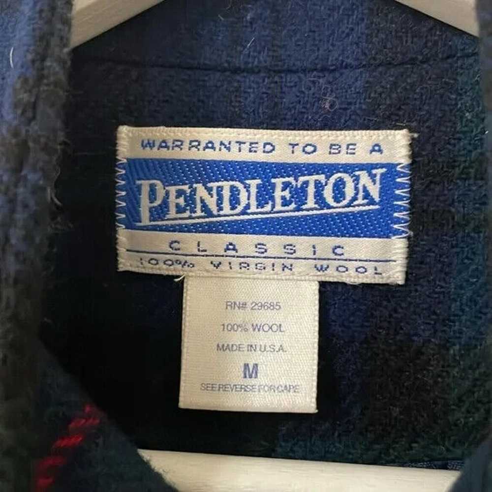 Vintage Pendleton Womens Lined Wool Green Blue Re… - image 2